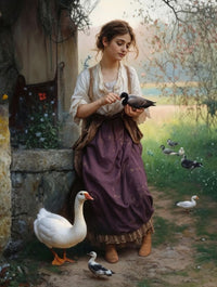 Art Print Zulfiia Ermakova - The Goose Girl's Secret