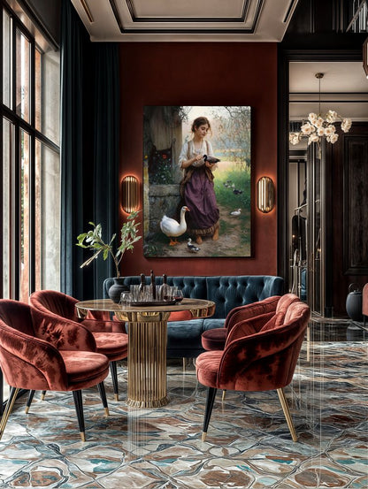 Art Print Zulfiia Ermakova - The Goose Girl's Secret