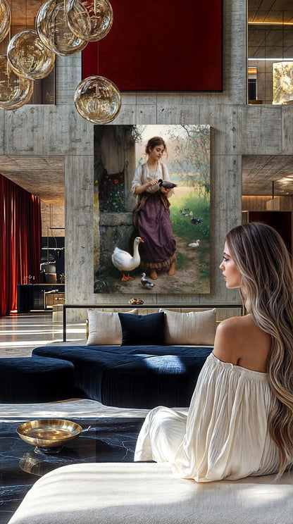 Art Print Zulfiia Ermakova - The Goose Girl's Secret