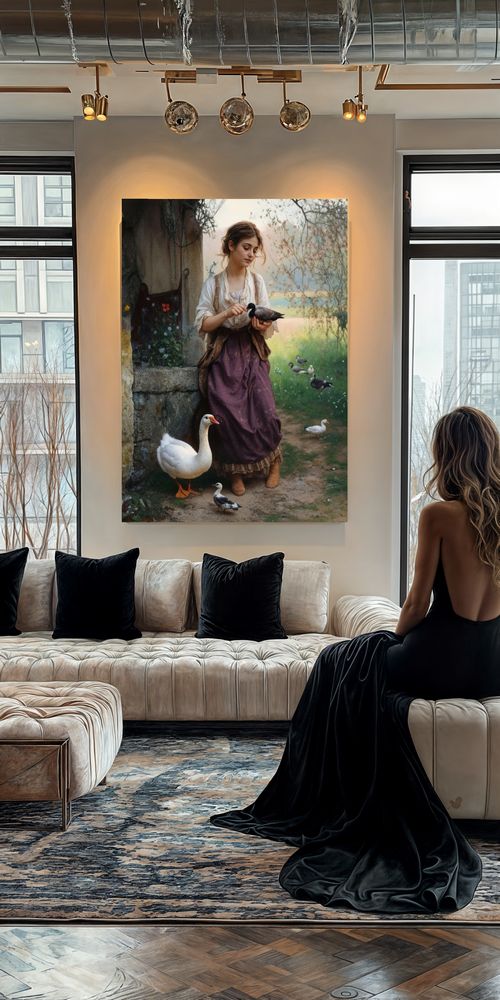 Art Print Zulfiia Ermakova - The Goose Girl's Secret
