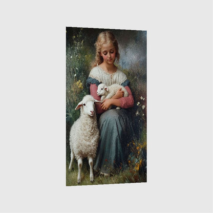 Art Print Zulfiia Ermakova - The Diligent Shepherdess