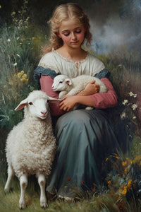 Art Print Zulfiia Ermakova - The Diligent Shepherdess