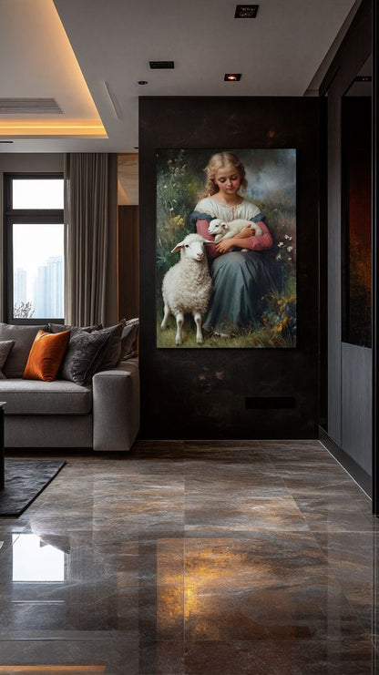 Art Print Zulfiia Ermakova - The Diligent Shepherdess