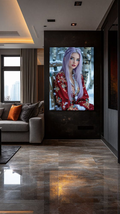 Art Print Anton Kravsov AI - Serenade of Silken Snowflakes