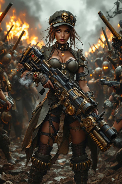 Art Print Anton Kravsov AI - Queen of the Rusted Frontline