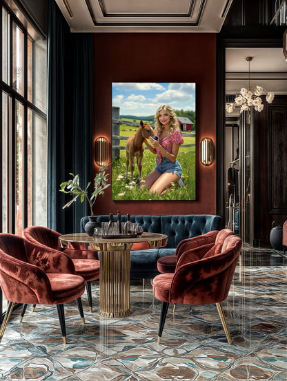 Art Print Anton Kravsov AI - Sunlit Farmstead Friendship