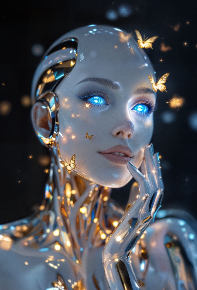 Art Print Aquila Vision AI - Humanity and Butterflies