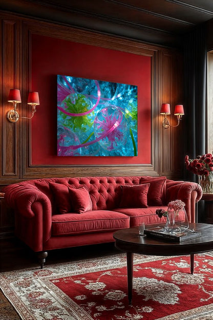 Art Print Abstract Lab AI - Neon Genesis