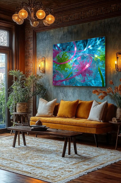 Art Print Abstract Lab AI - Neon Genesis
