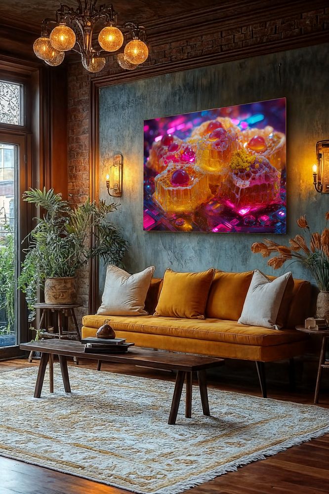 Art Print Abstract Lab AI - Bioluminal Nexus