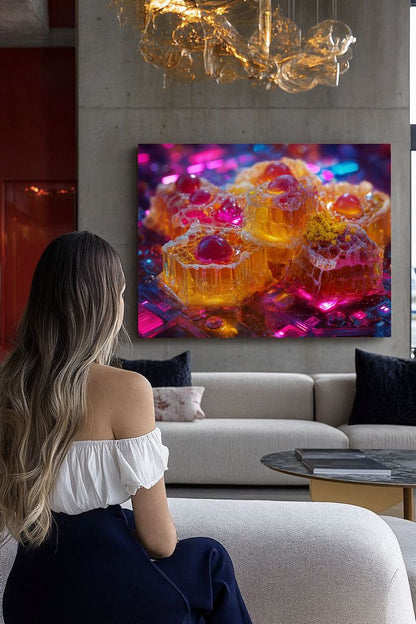 Art Print Abstract Lab AI - Bioluminal Nexus