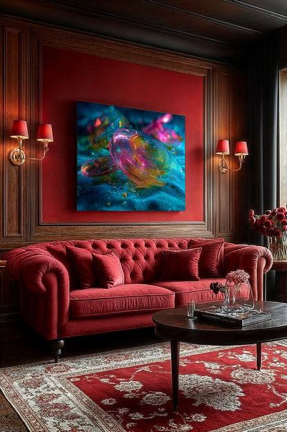 Art Print Abstract Lab AI - Digital Coral
