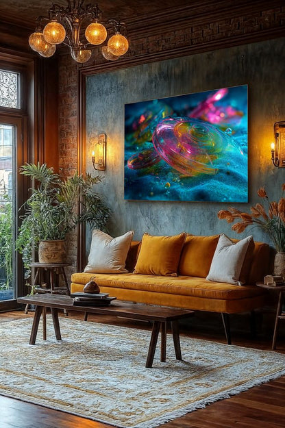 Art Print Abstract Lab AI - Digital Coral