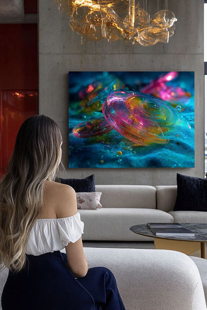 Art Print Abstract Lab AI - Digital Coral