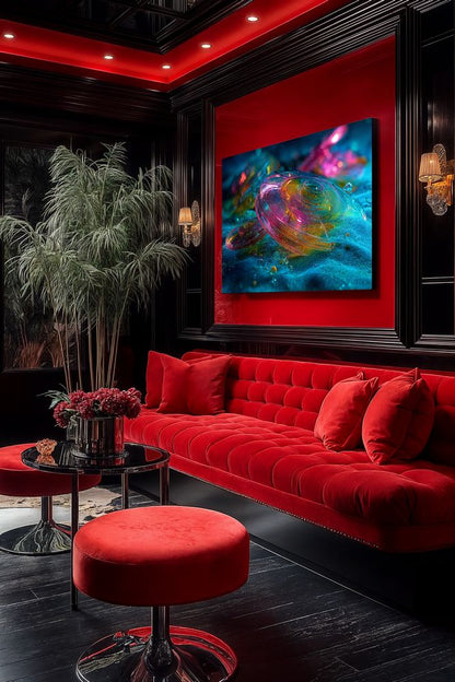 Art Print Abstract Lab AI - Digital Coral