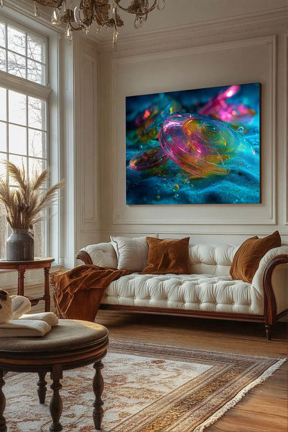 Art Print Abstract Lab AI - Digital Coral