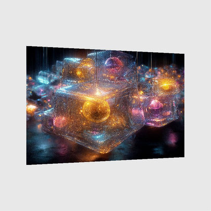 Art Print Abstract Lab AI - Luminous Biosphere