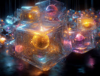Art Print Abstract Lab AI - Luminous Biosphere