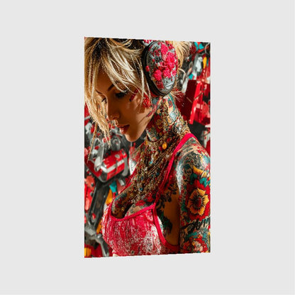Art Print SensuAI - Red Pulse Lady