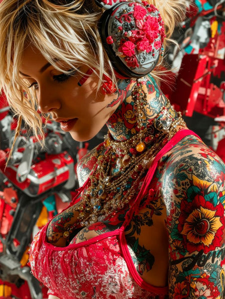 Art Print SensuAI - Red Pulse Lady