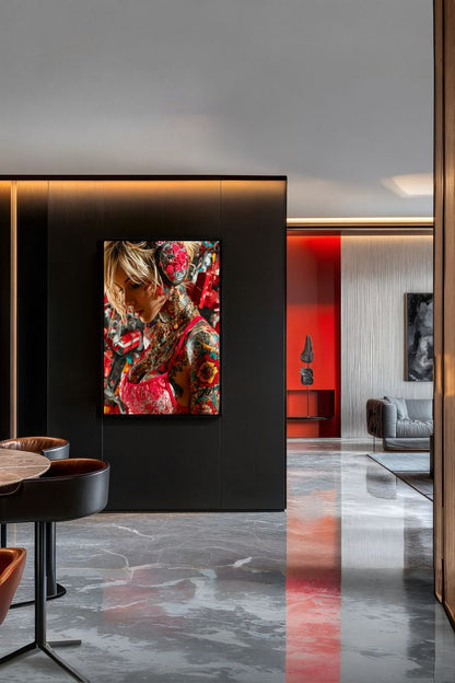 Art Print SensuAI - Red Pulse Lady