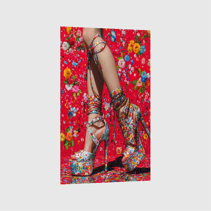 Art Print SensuAI - Floral Frenzy on Stilettos