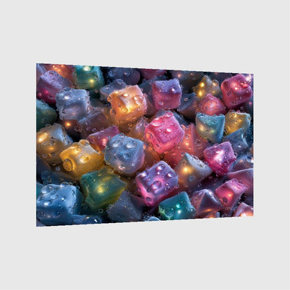 Art Print Abstract Lab AI - Glistening Cubes