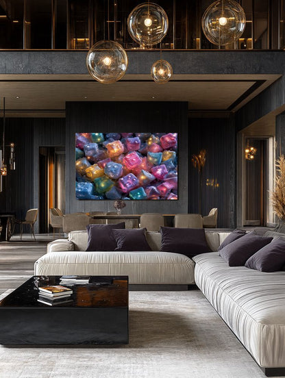 Art Print Abstract Lab AI - Glistening Cubes