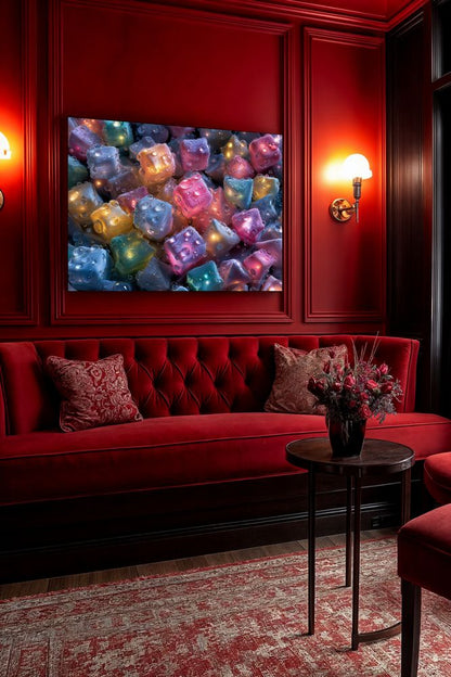 Art Print Abstract Lab AI - Glistening Cubes