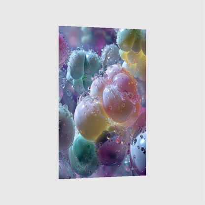 Art Print Abstract Lab AI - Droplets on Ethereal Gems