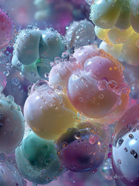 Art Print Abstract Lab AI - Droplets on Ethereal Gems