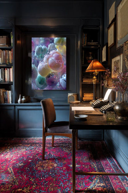 Art Print Abstract Lab AI - Droplets on Ethereal Gems
