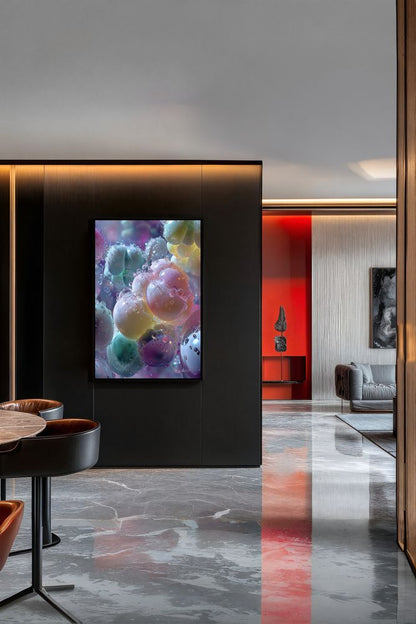 Art Print Abstract Lab AI - Droplets on Ethereal Gems