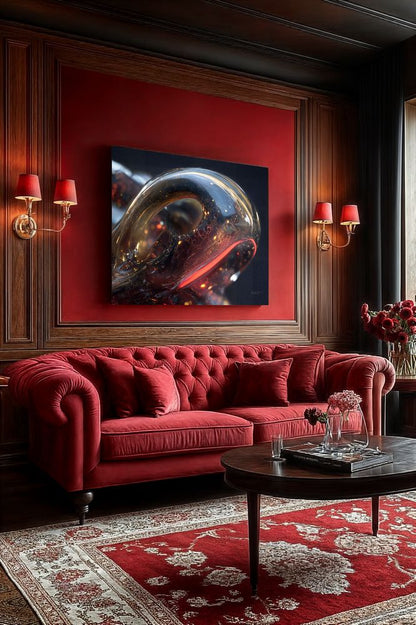Art Print Abstract Lab AI - Dew-Jet Symphony