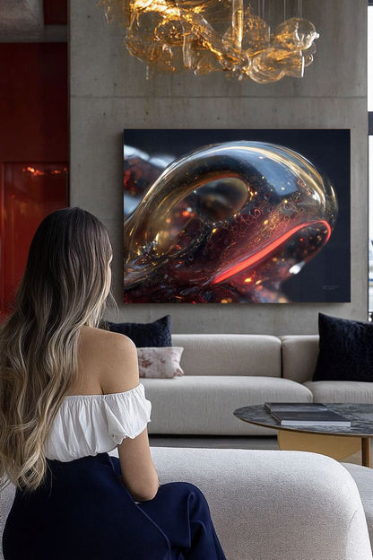 Art Print Abstract Lab AI - Dew-Jet Symphony