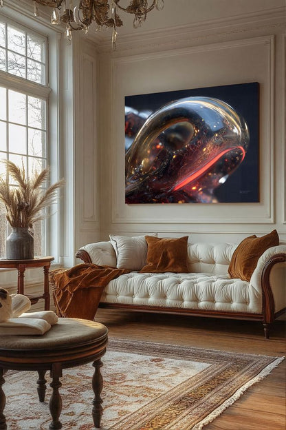 Art Print Abstract Lab AI - Dew-Jet Symphony
