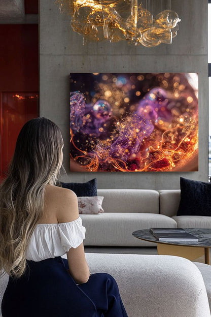 Art Print Abstract Lab AI - Neon Crescendo