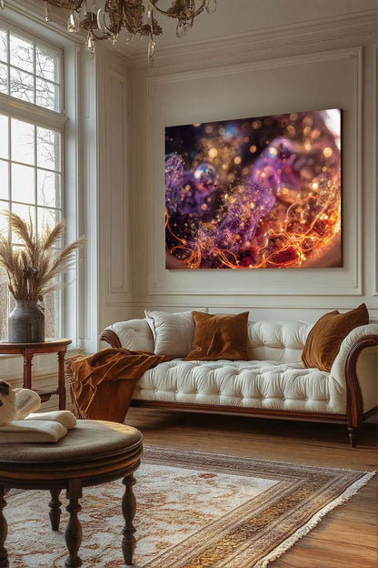 Art Print Abstract Lab AI - Neon Crescendo
