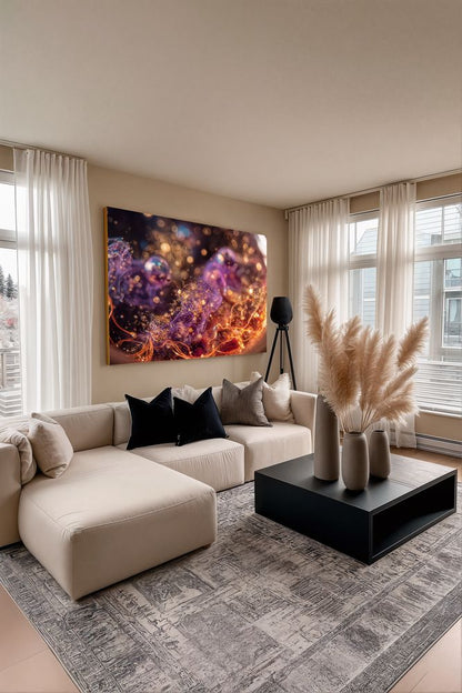 Art Print Abstract Lab AI - Neon Crescendo