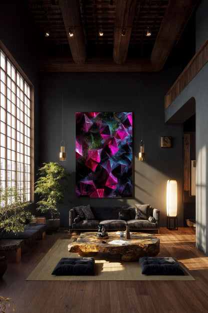 Art Print Abstract Lab AI - Purple Prisms