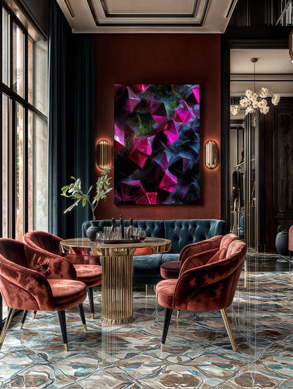 Art Print Abstract Lab AI - Purple Prisms