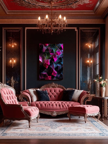 Art Print Abstract Lab AI - Purple Prisms