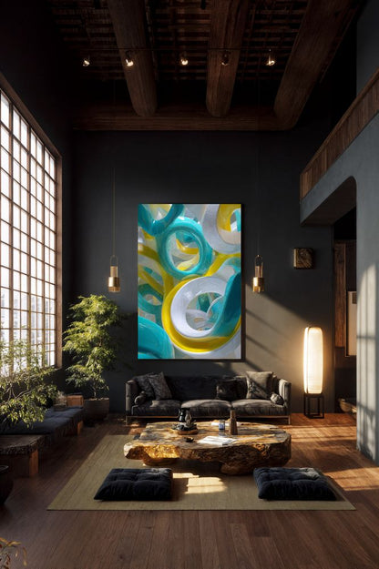 Art Print Abstract Lab AI - Sunlit Vortex