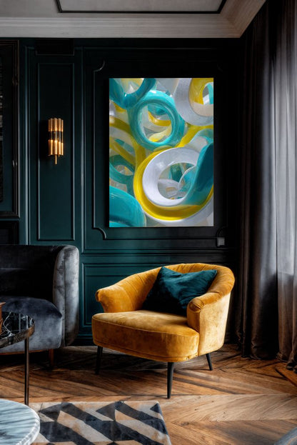 Art Print Abstract Lab AI - Sunlit Vortex