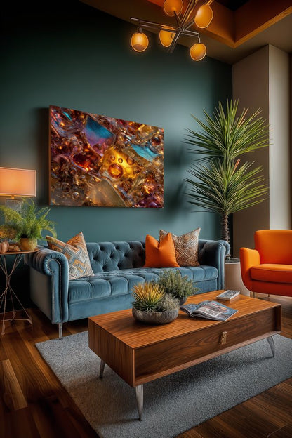 Art Print Abstract Lab AI - Copper Drift
