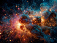Art Print Abstract Lab AI - Glowing Echoes