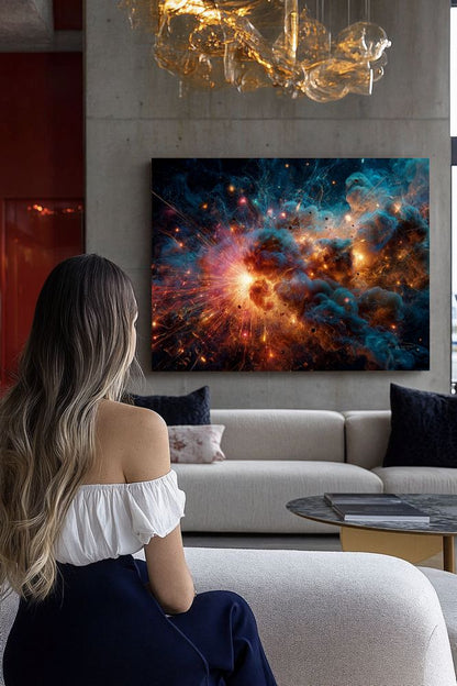 Art Print Abstract Lab AI - Glowing Echoes