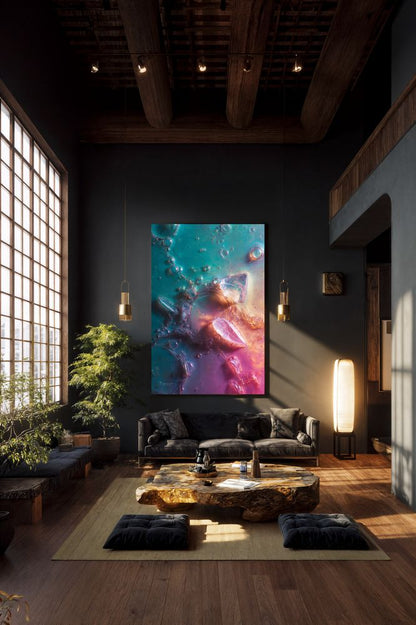 Art Print Abstract Lab AI - Chromatic Gridscape