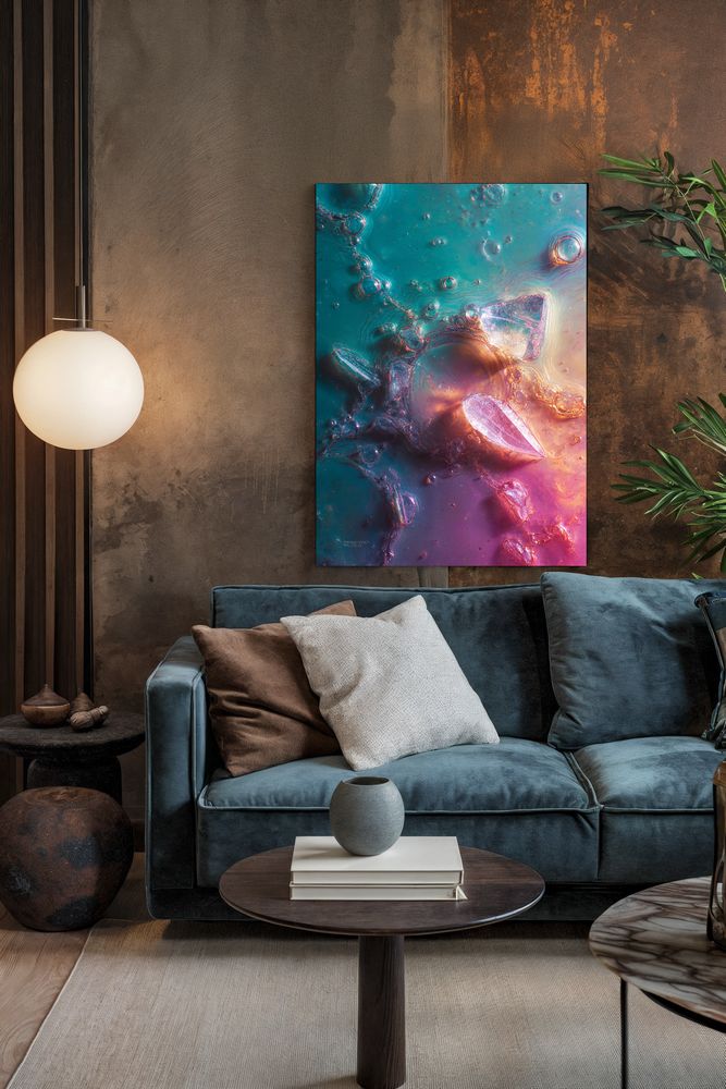 Art Print Abstract Lab AI - Chromatic Gridscape