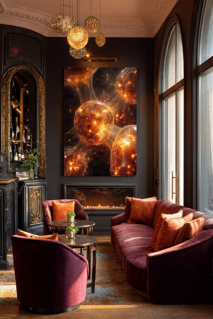 Art Print Abstract Lab AI - Gilded Melt